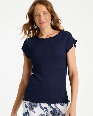 Textured Knit Lettuce Raglan Tee
