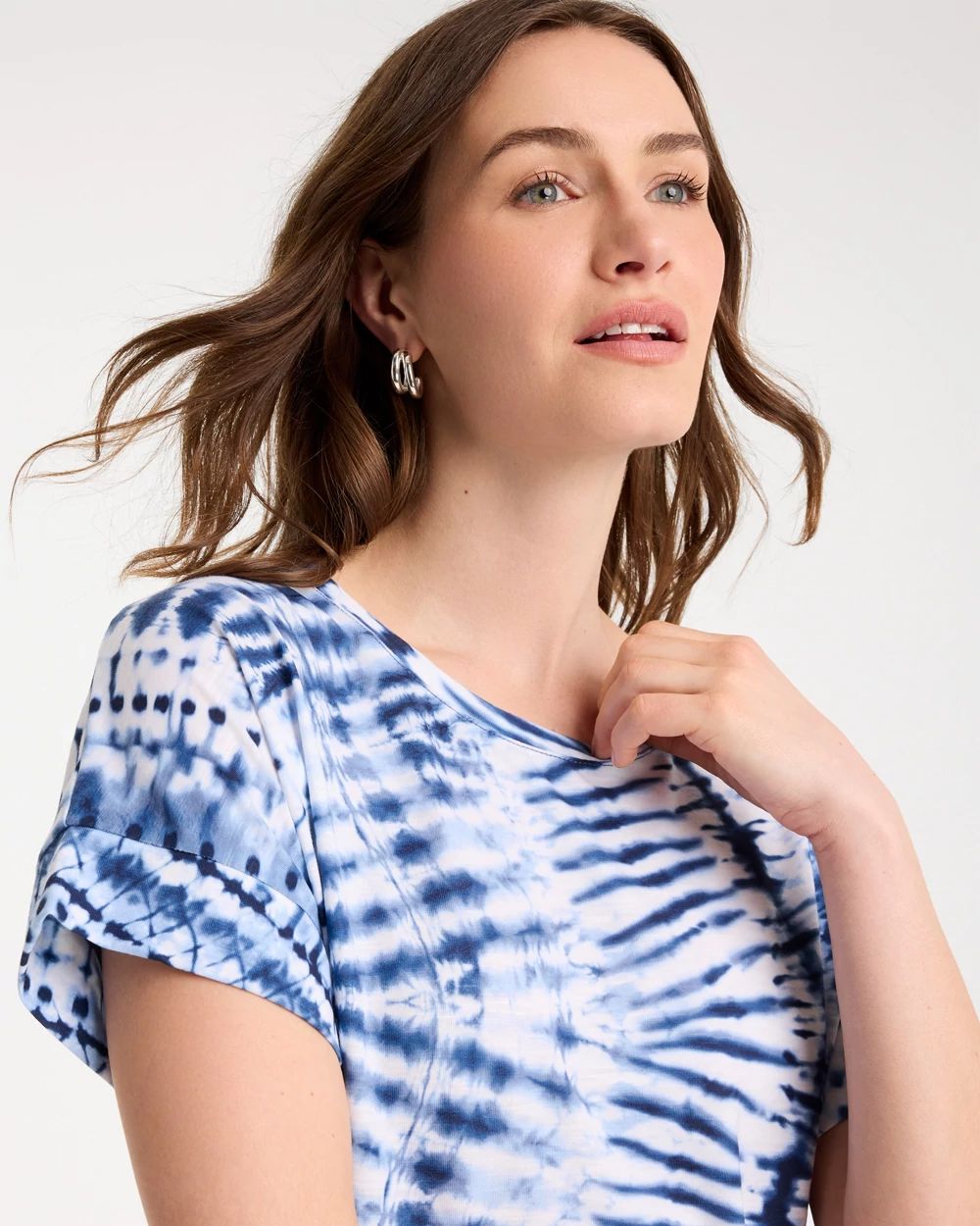 Zenergy® Tie-Dye Drop Shoulder Tee click to view larger image.