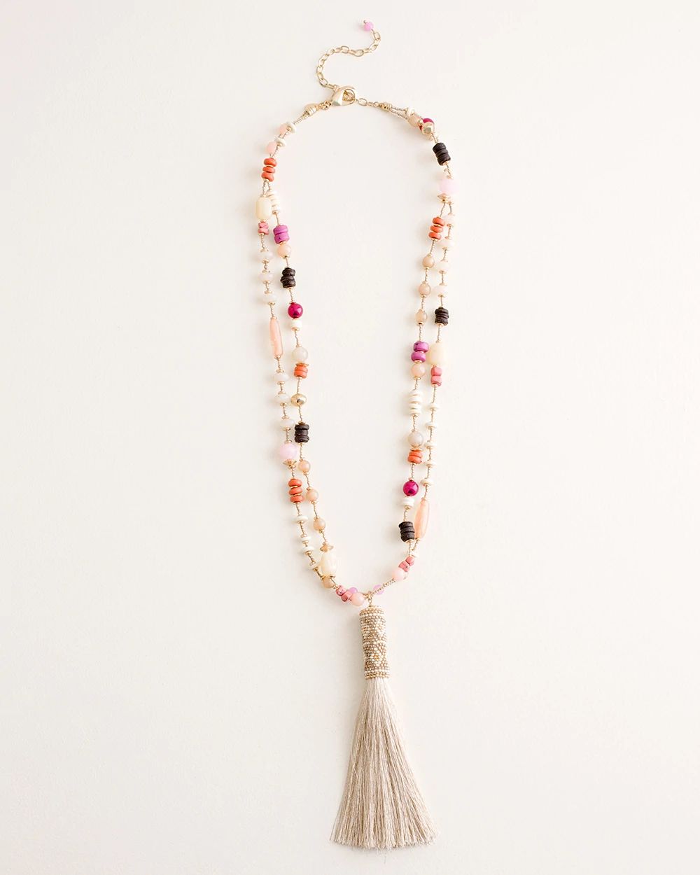 Beaded Multi-Colored Tassel Necklace