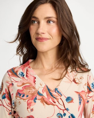 Printed Pima Cotton 3/4 Sleeve Tee click to view larger image.