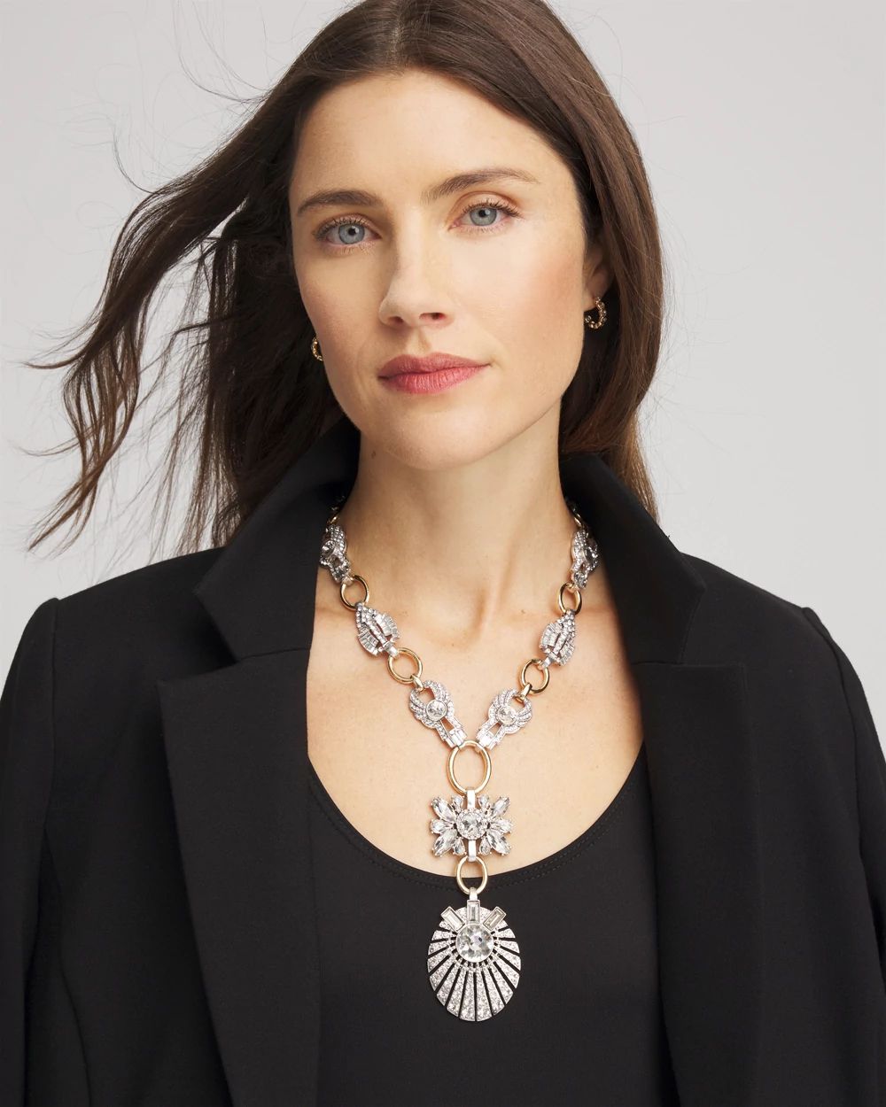 Chico’s Originals Art Deco Crystal Y-Necklace click to view larger image.