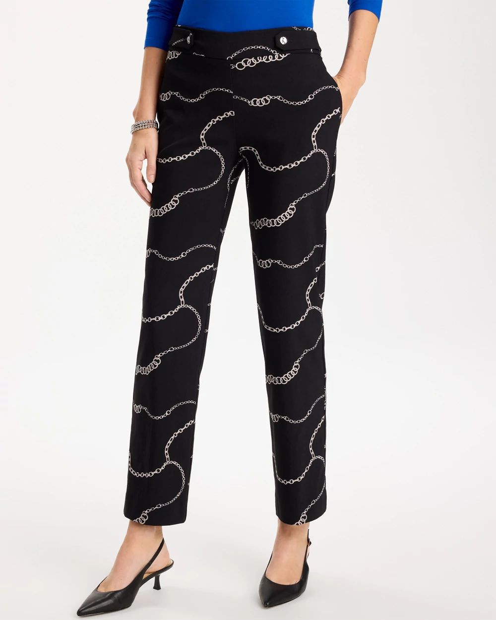 Brigitte™ Gilded Tab Straight Pants click to view larger image.
