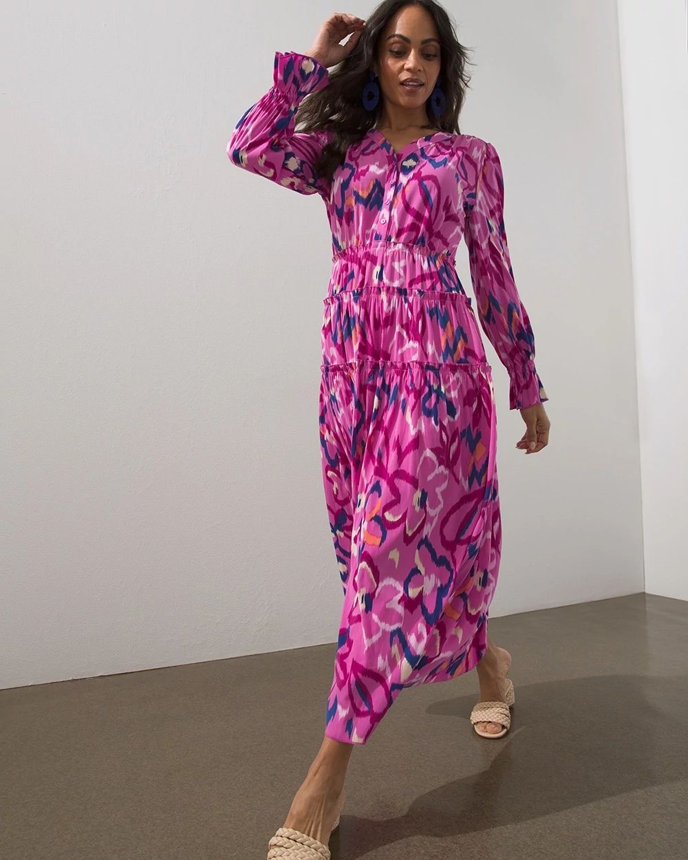 Ikat Tiered Maxi Dress