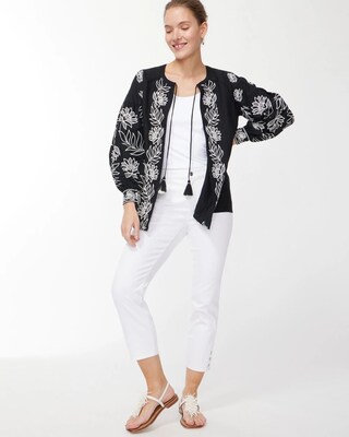 Linen Embroidered Blouse Jacket