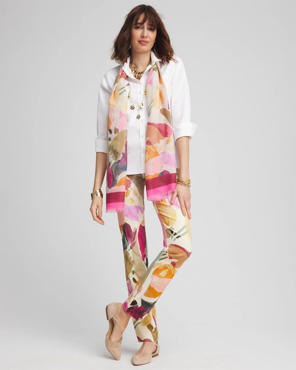 Brigitte™ Abstract Floral Slub Pants