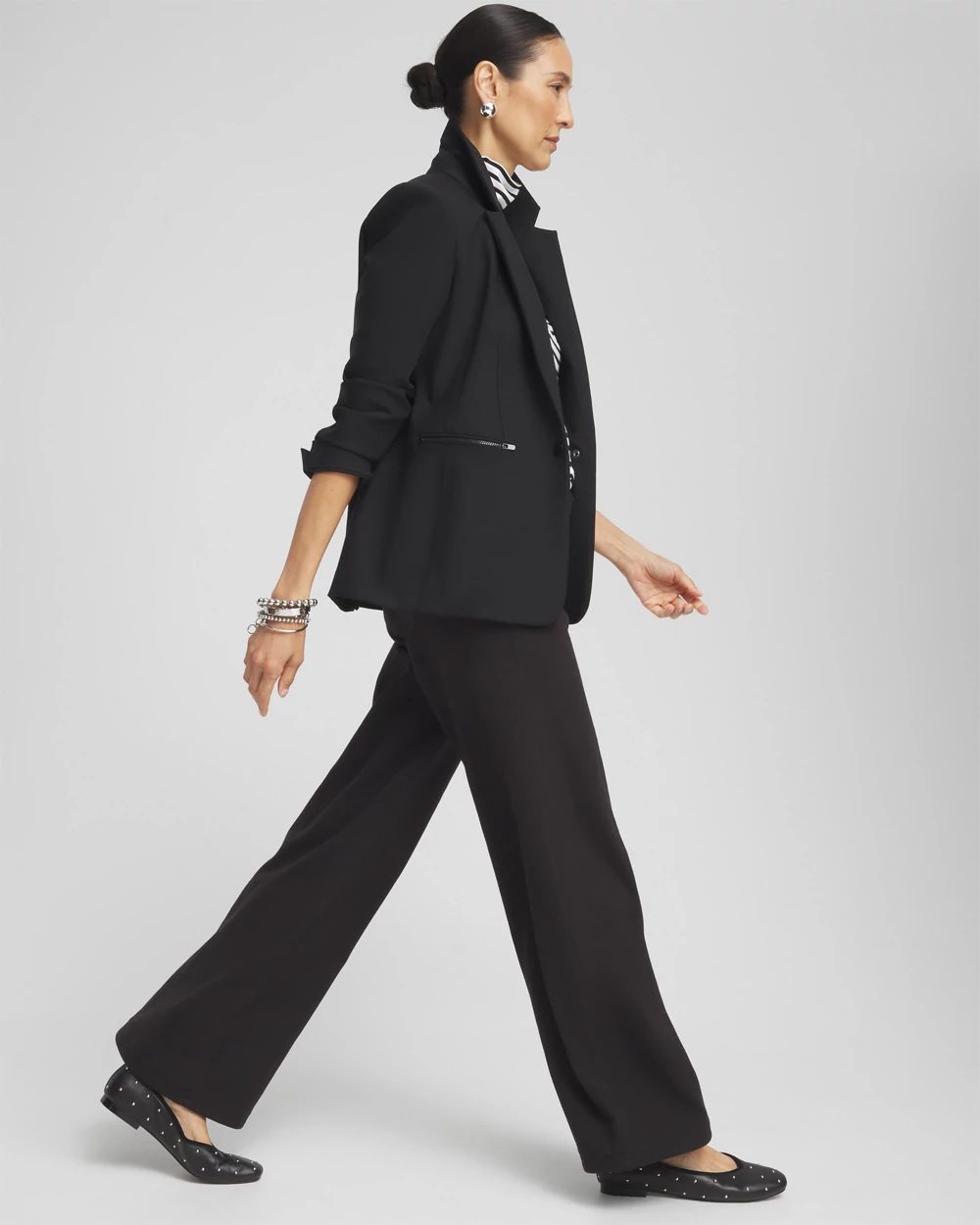 Cotton Stretch Wide Leg Pants