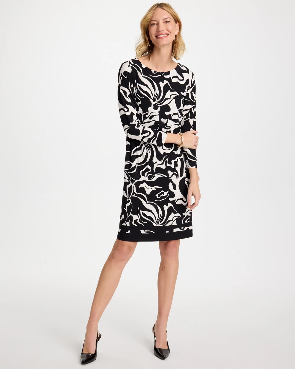 Jersey Knit Boatneck Shift Dress, photo 1 of 5