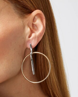 Mixed Metal Hoop Earrings
