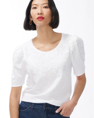 Floral Embroidery Tee