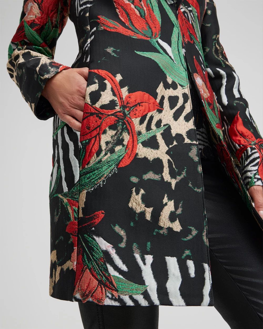 Petite Jacquard Animal Print Topper