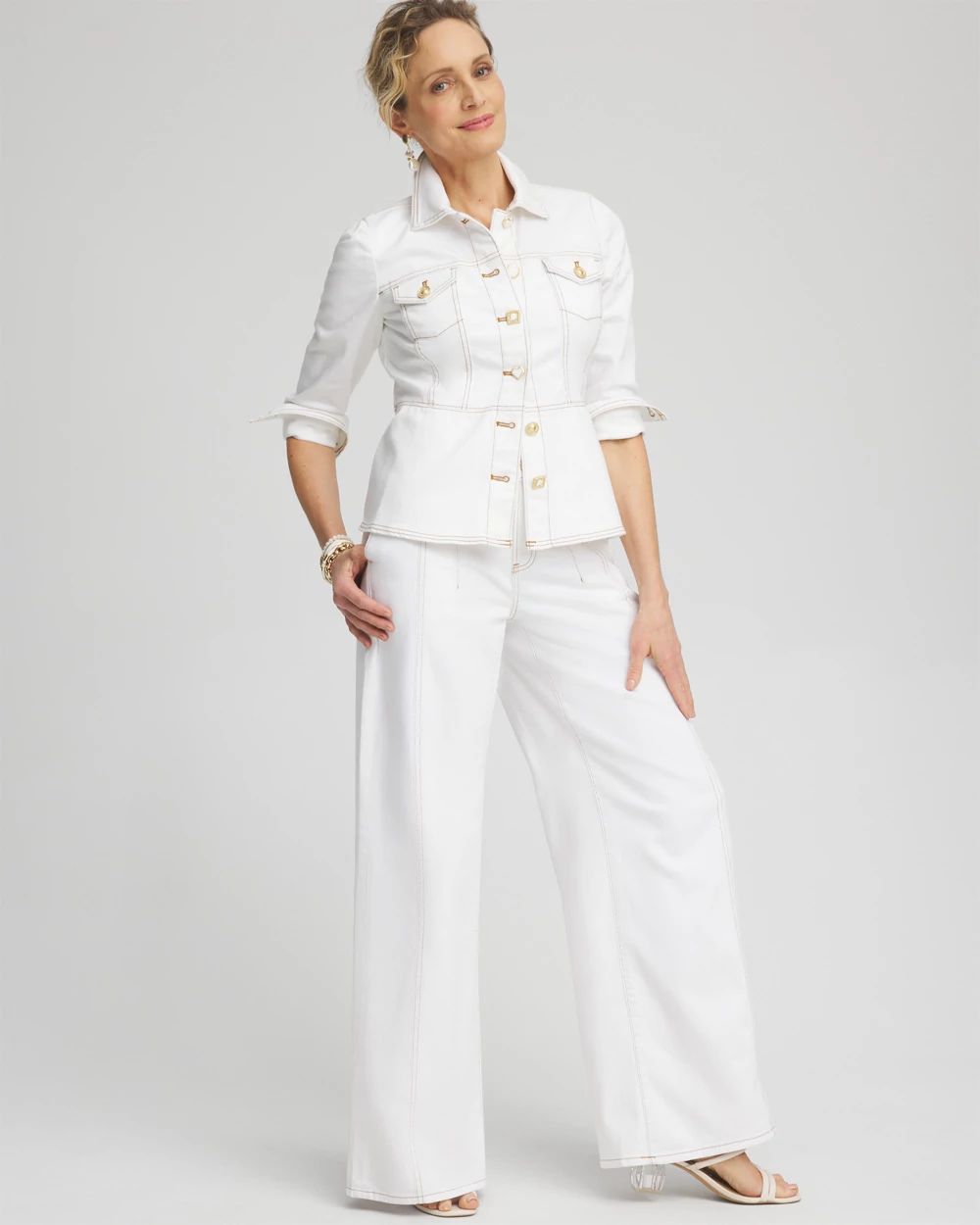 No Stain Peplum Denim Jacket