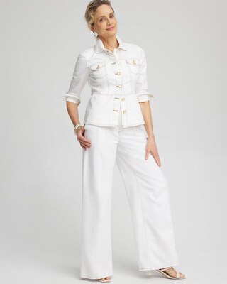 No Stain Peplum Denim Jacket