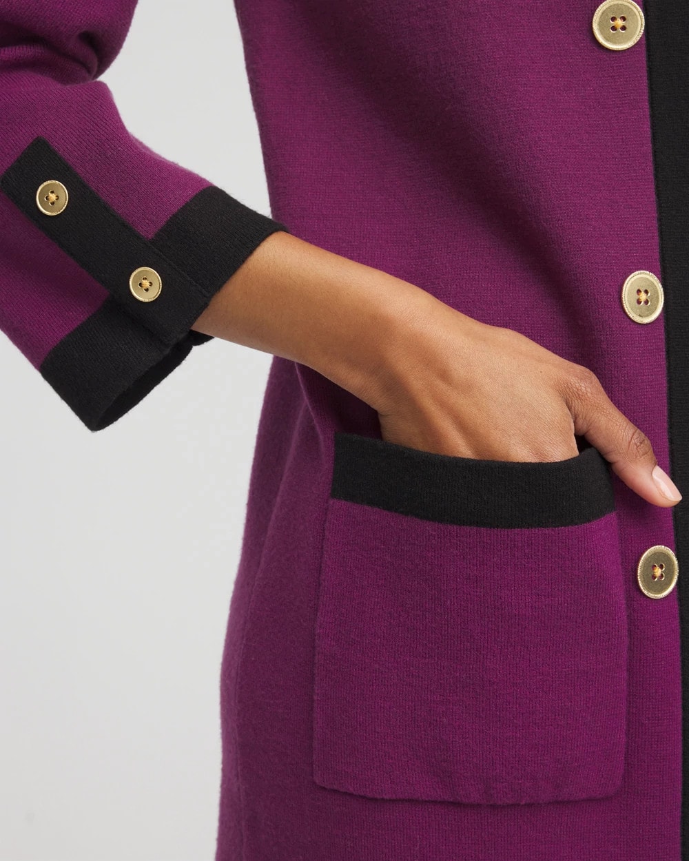 Travelers™ Collection Contrast Button Cardigan