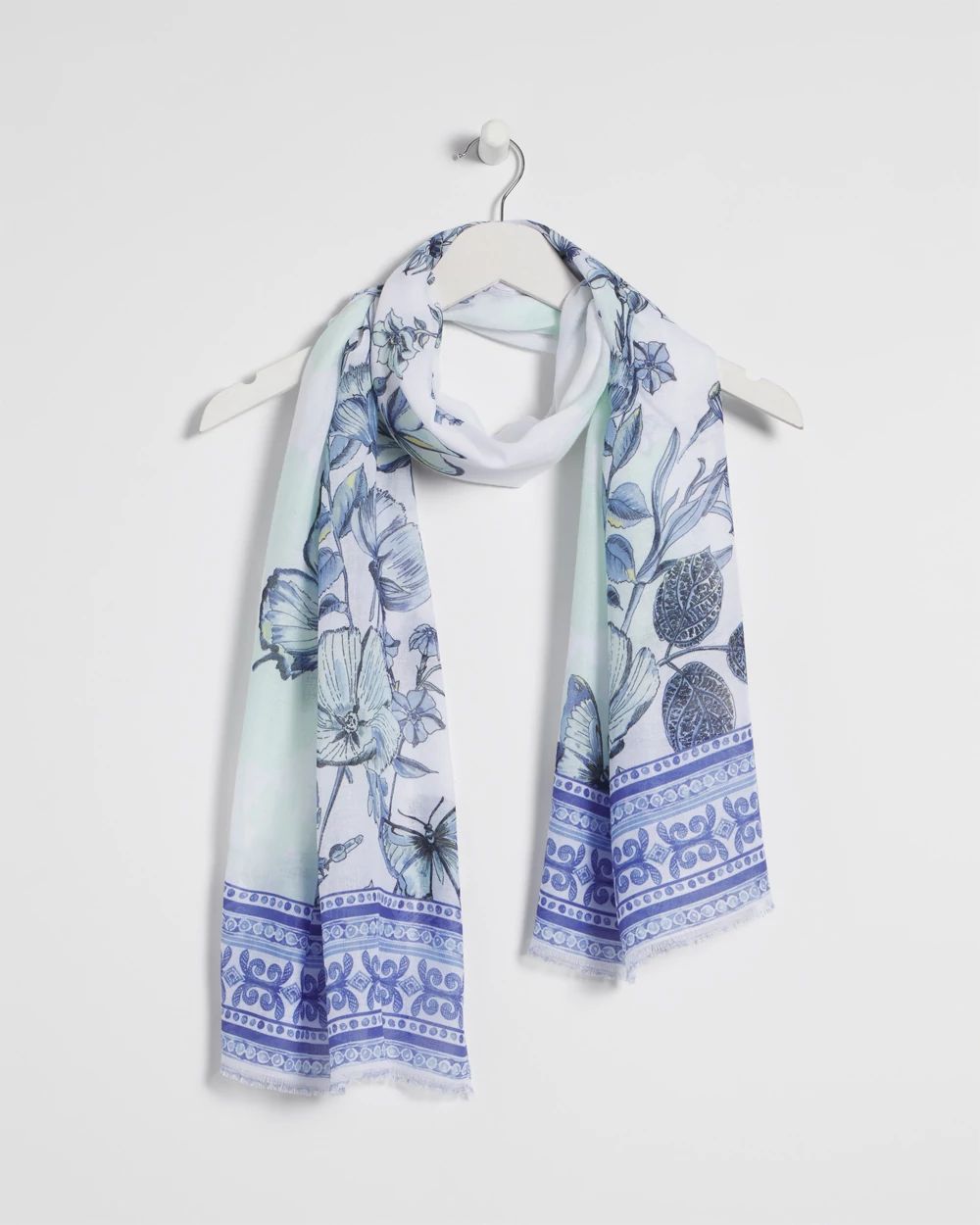 Recycled Woven Floral Oblong Scarf