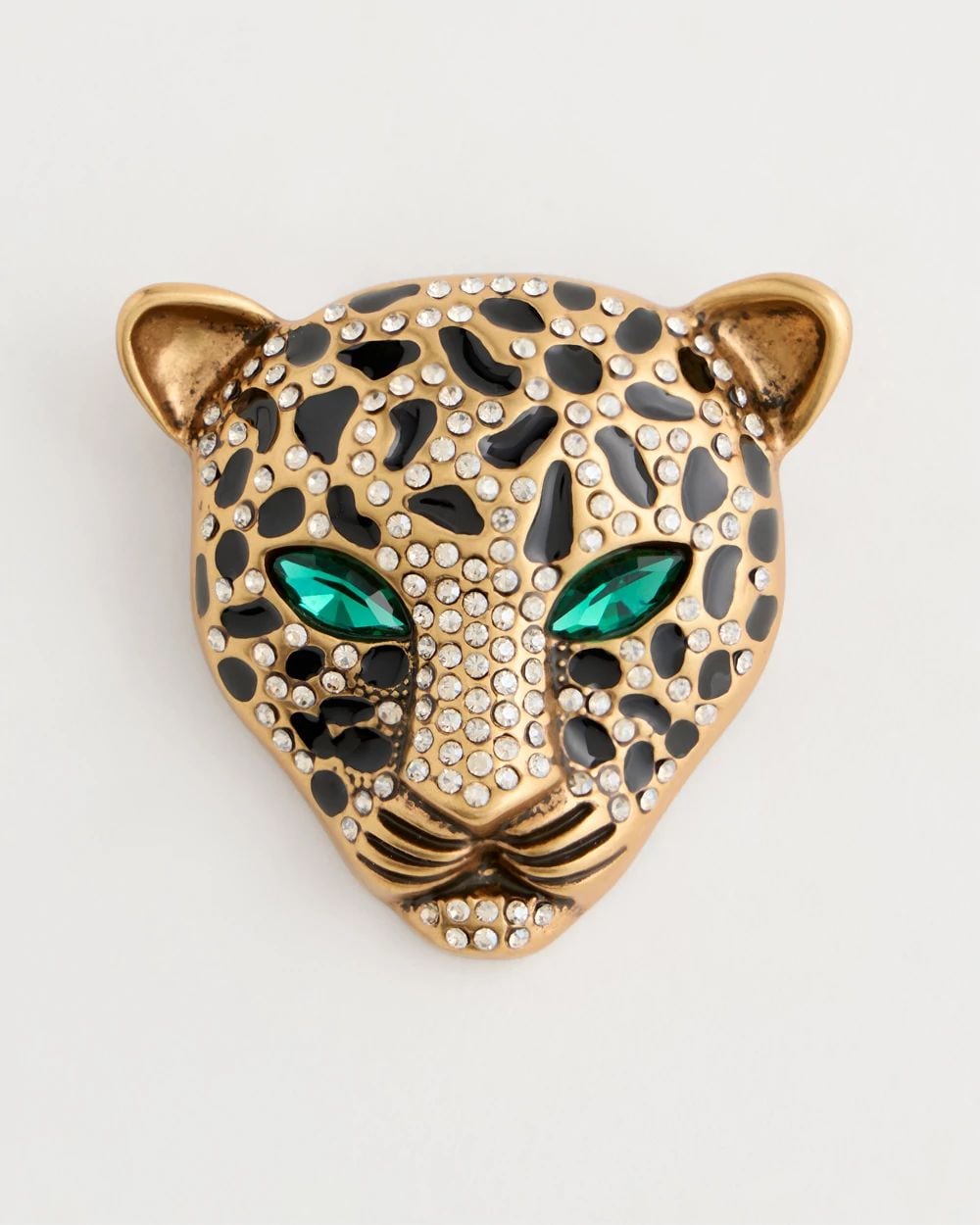 Green Eyed Leopard Brooch