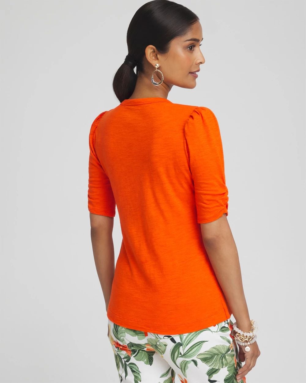 Gathered Elbow Sleeve Tee click to view larger image.