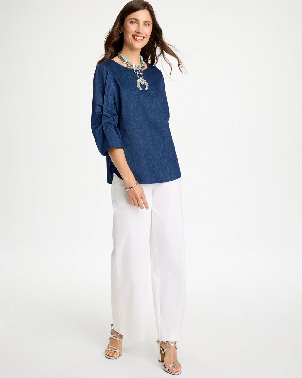 Ruffled Sleeve Knit Tee click to view larger image.