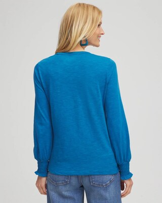 Smocked Long Sleeve Tee click to view larger image.