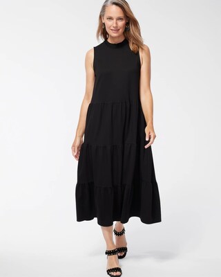 Ponte Tiered Midi Dress