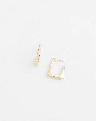 No Droop® Gold Tone Square Hoops click to view larger image.