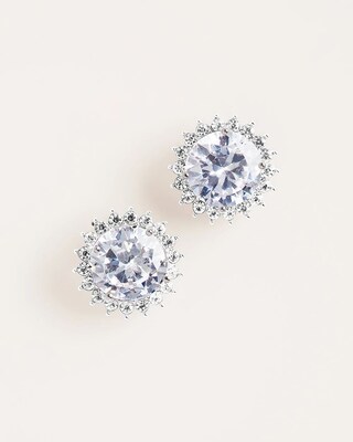 Silvertone Chandelier and Stud Earring Set