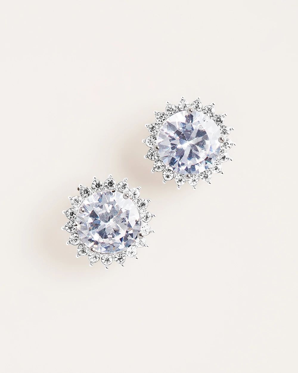 Silvertone Chandelier and Stud Earring Set