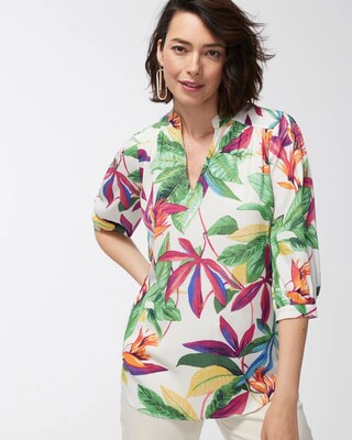 Floral Button Cuff Top