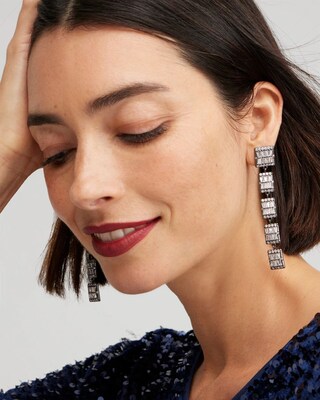 Cubic Zirconia Linear Duster Earrings