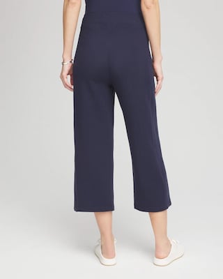 Zenergy® French Terry Gauze-Inset Cropped Pants click to view larger image.