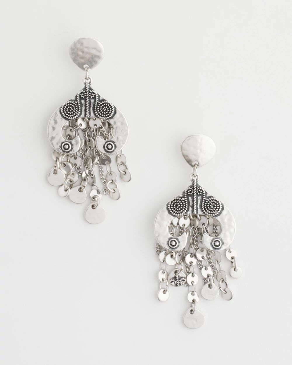 No Droop® Silver Tone Chandelier Earrings