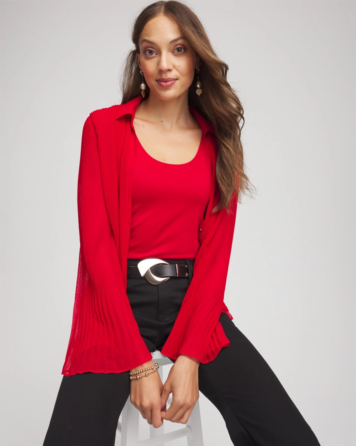 Chico's Microfiber Tank In Carmine Red In Red
