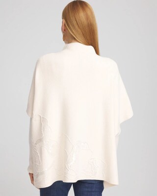 Embroidered Cashmere Blend Poncho click to view larger image.