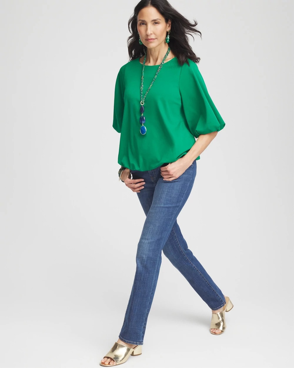 Bubble Hem Pleated Cotton Top