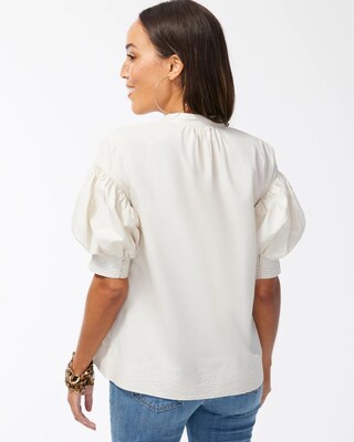 Poplin Drop Shoulder Top