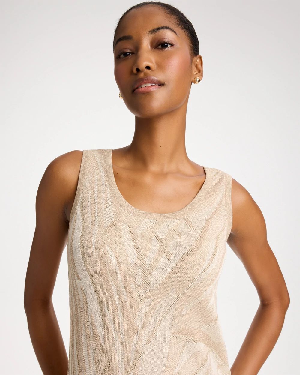 Knit Printed Sweater Dress click to view larger image.