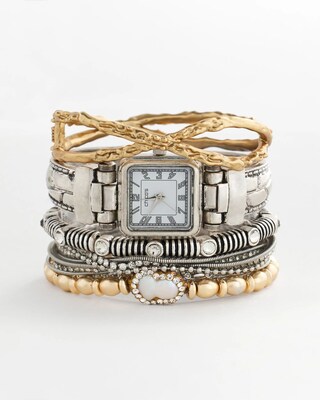 Silvertone Multistrand Bracelet click to view larger image.