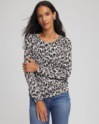 Ella Animal Crewneck Cardigan