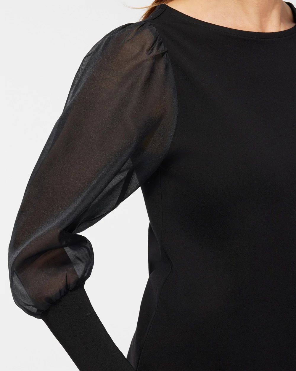 Ponte Organza Sleeve Tee
