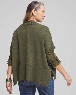 Short Sleeve Knit Poncho