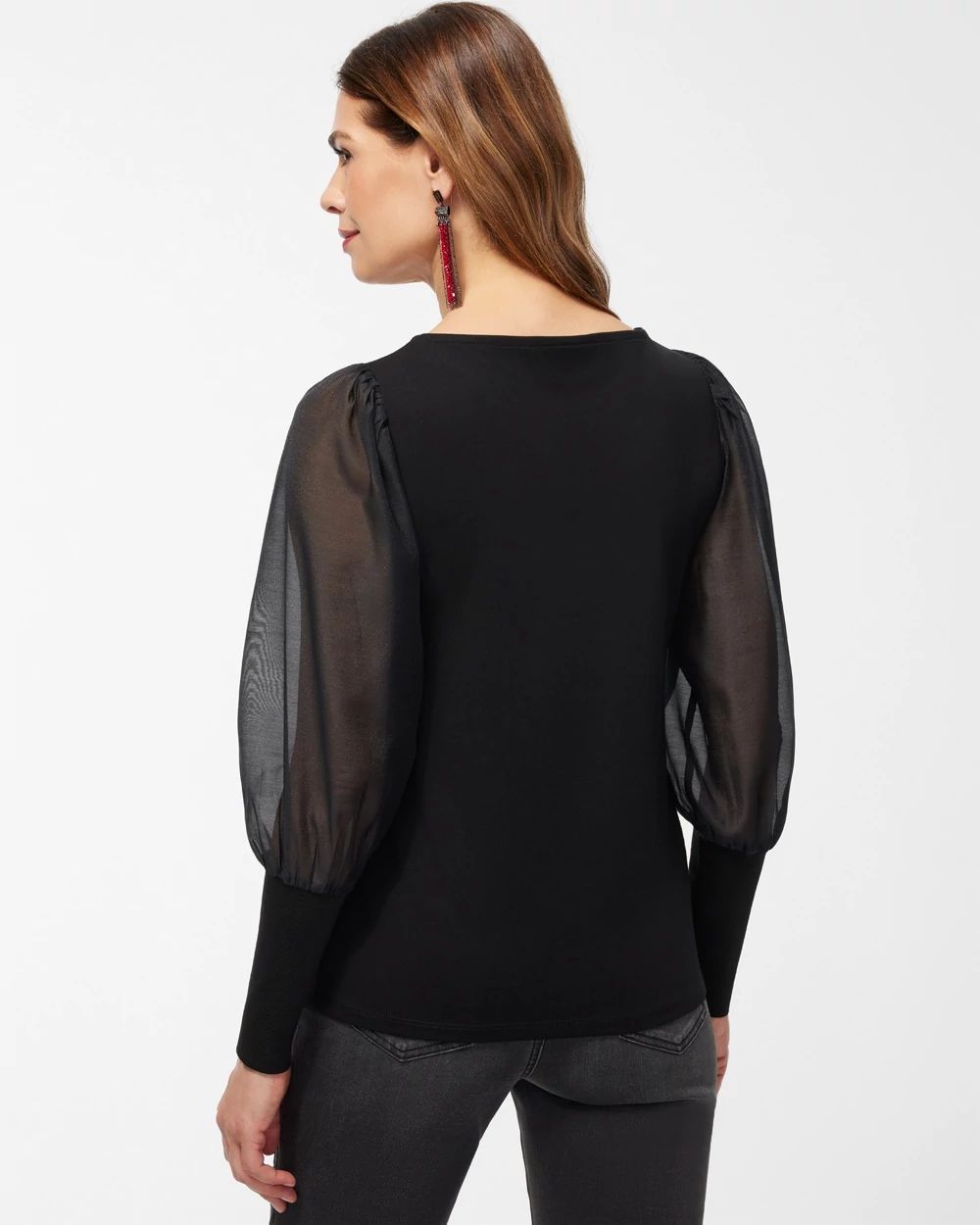 Ponte Organza Sleeve Tee
