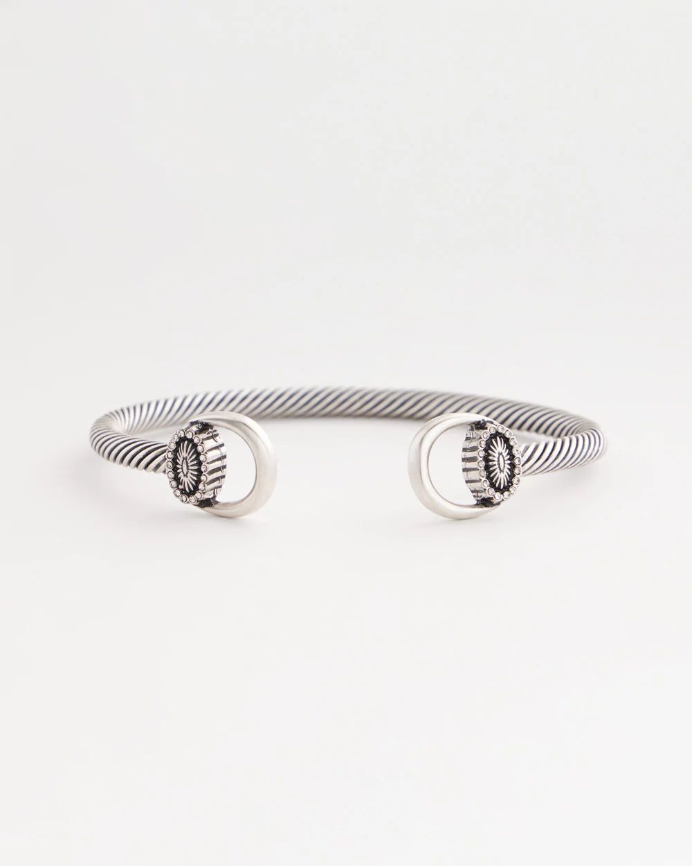 Equestrian Horsebit Silvertone Cuff Bracelet