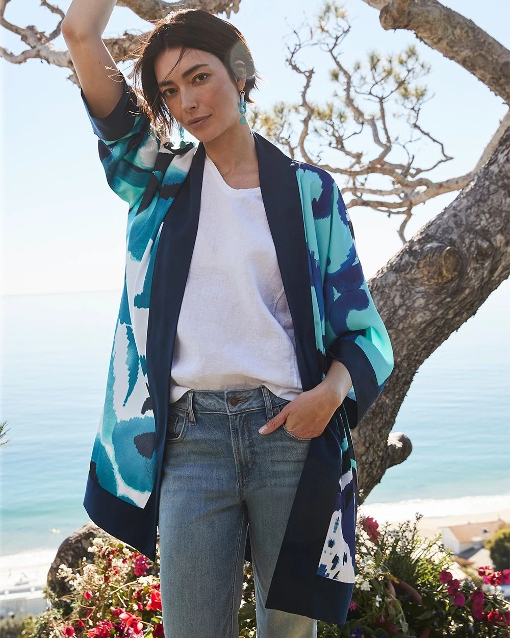 Travelers Scroll Print Kimono