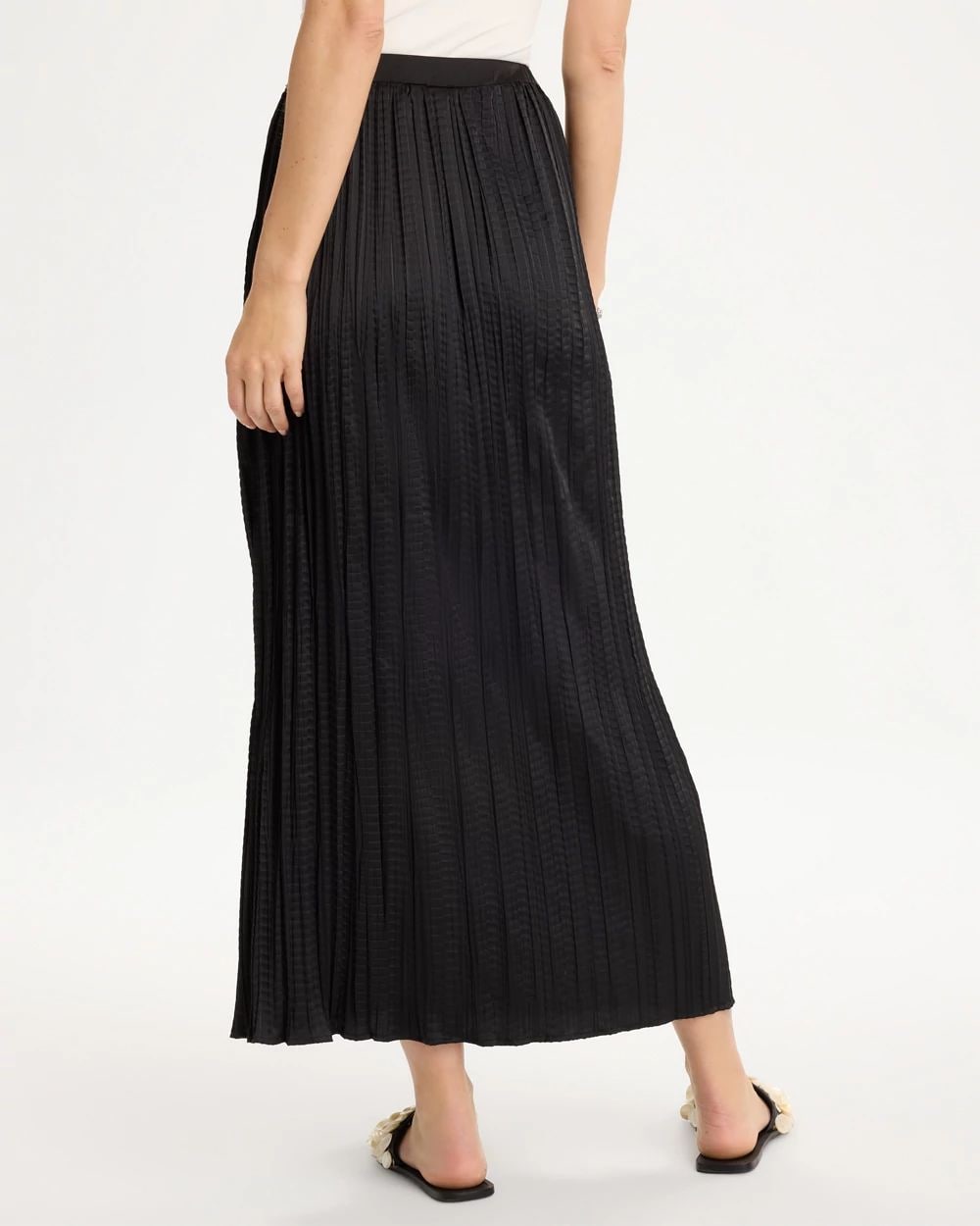 Satin Crinkle Maxi Skirt click to view larger image.