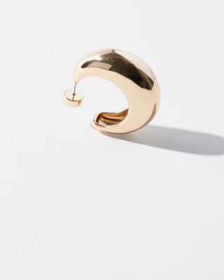 Gold Tone Puffy Hoop Earrings