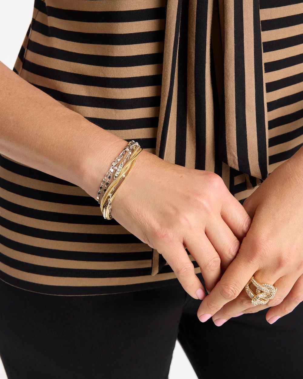 Mixed-Metal Magnetic Bracelet click to view larger image.