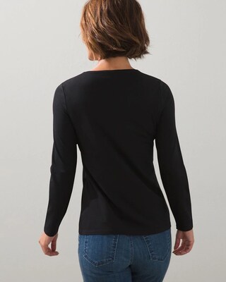 Bling Neckline Long Sleeve Tee