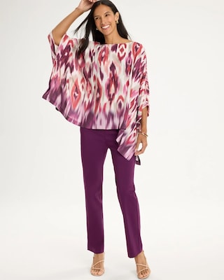 Sunset Printed Crepe Poncho click to view larger image.
