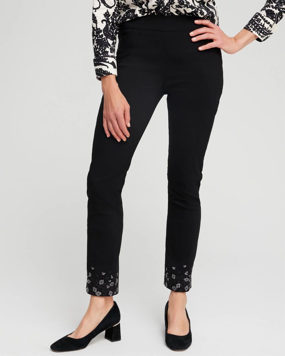Petite Brigitte Leopard Studs Ankle Pants
