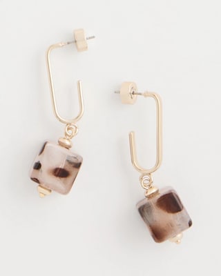 Tortoise Cubes on Fishwire Earrings click to view larger image.