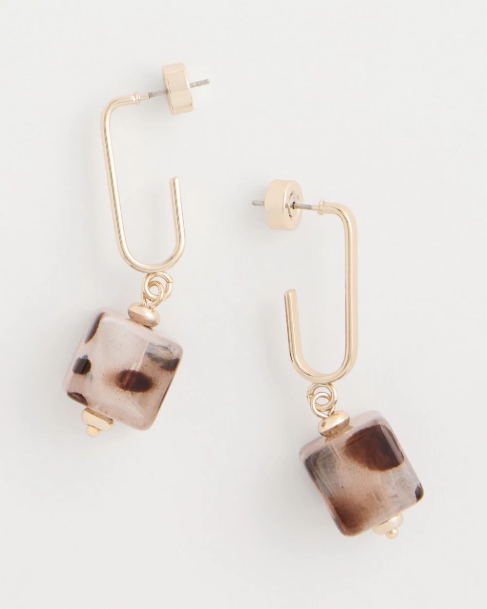Tortoise Cubes on Fishwire Earrings click to view larger image.